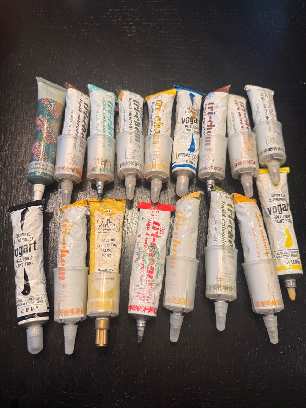 Vintage Liquid embroidery paint. Art-Craft Paint Tube.